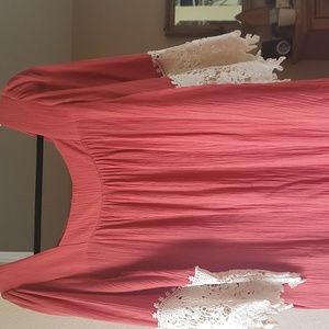 Umgee crimson Summer dress with crochet.